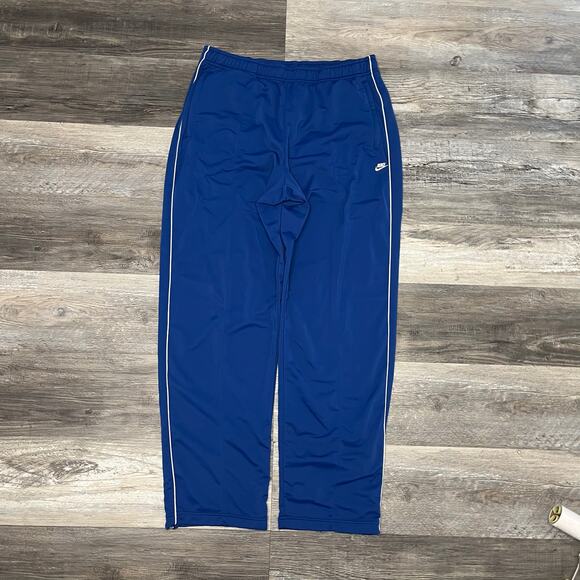 Vintage Y2K Nike Trackpants Royal Blue Side Stripe Baggy Mens XL Mini Swoosh - Picture 2 of 13